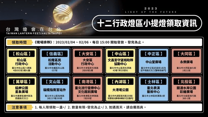 2023台灣燈會懶人包 全台燈會地點、時間 兔年小提燈領取 隨時更新資訊 - 第3張圖